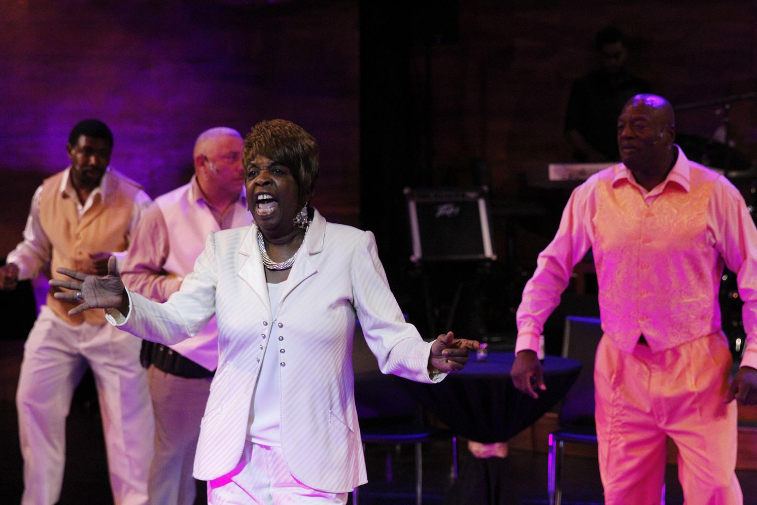 From left: Theo Huff, Lamont “Harmonica Man” Harris, Rhonda Preston and Rick Stone. (Credit: Alan Davis)