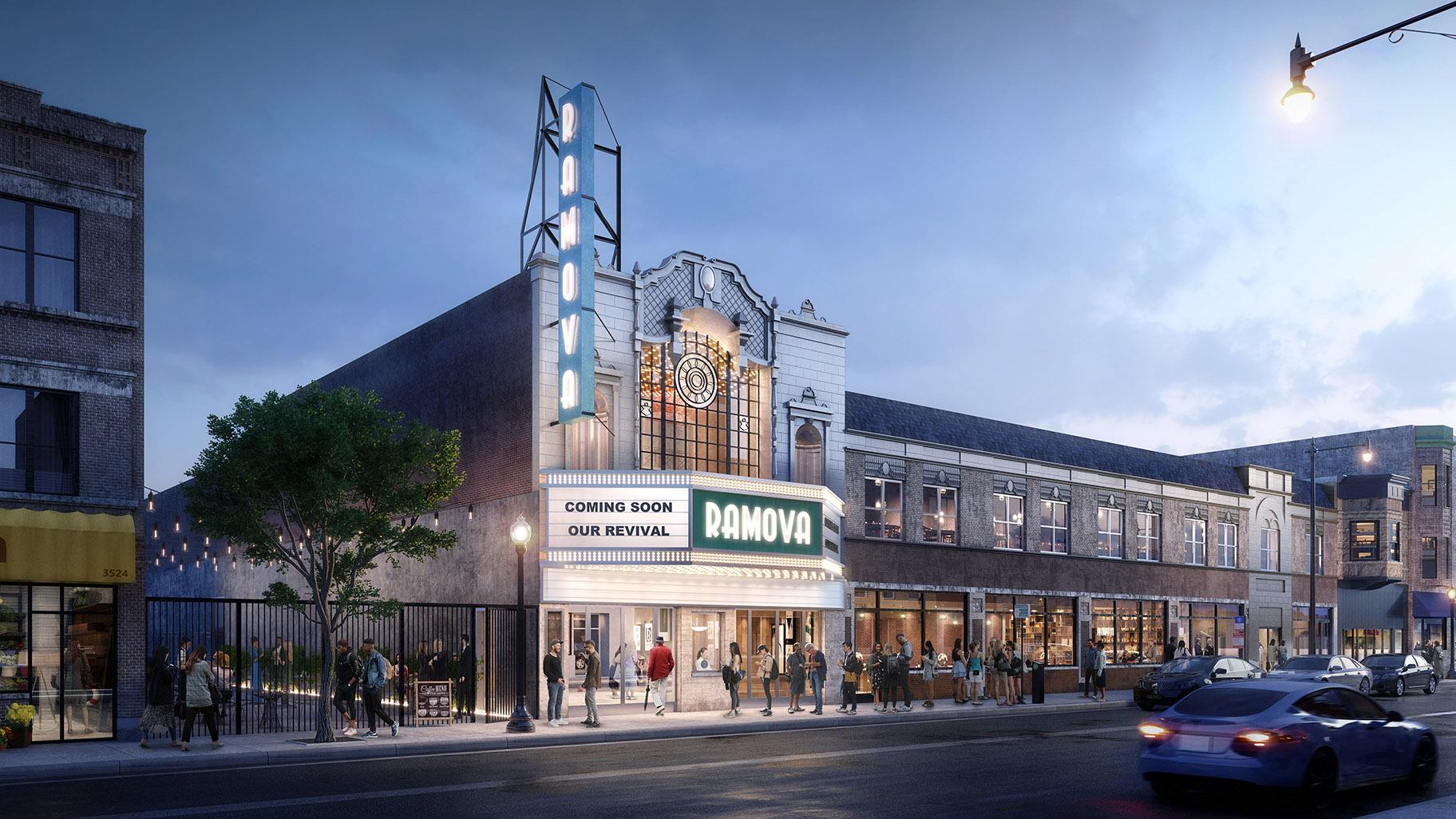 A rendering of the proposed renovation of the Remova Theatre in Bridgeport. (Credit O’Riley Office LLC)