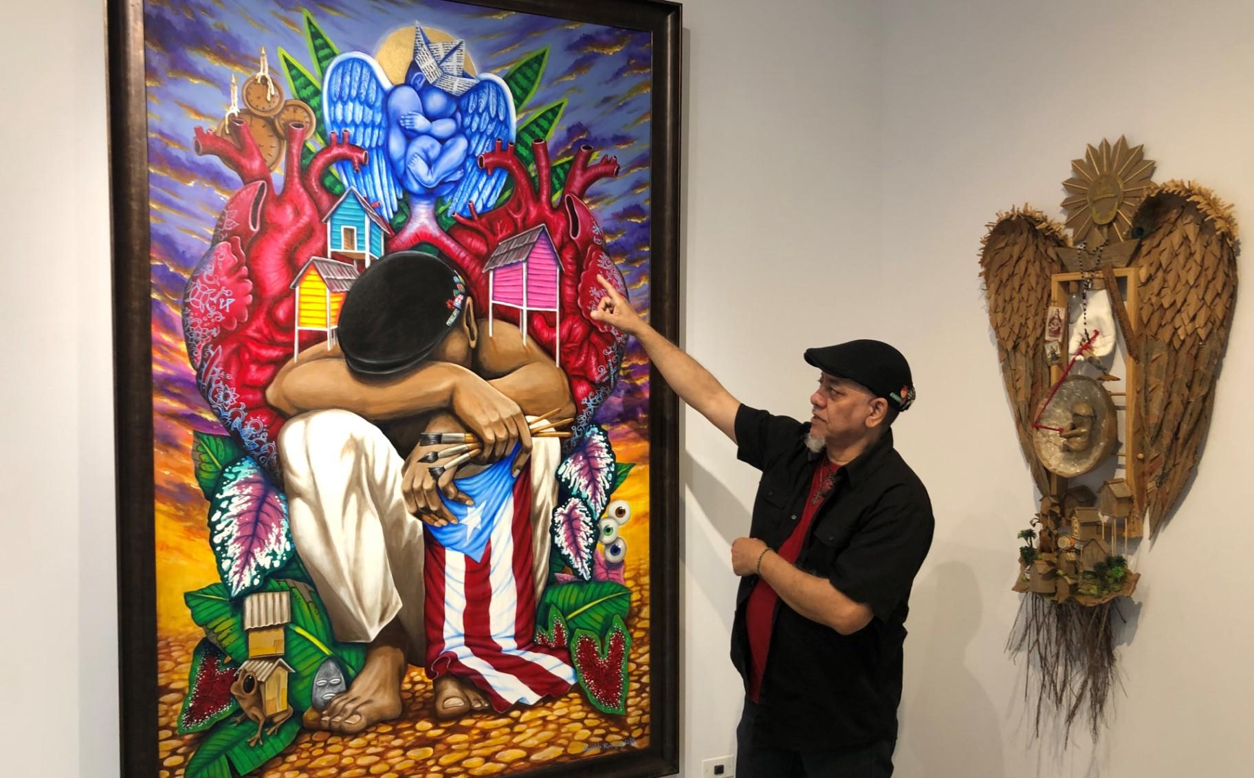 Guaracibo has a new exhibition he calls “La Mudanza” at the Puerto Rican Arts Alliance. (Marc Vitali / WTTW News)