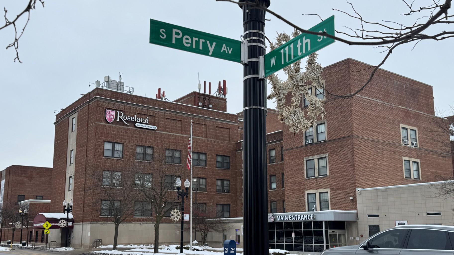 Roseland Community Hospital is pictured on Dec. 6, 2025. (WTTW News)