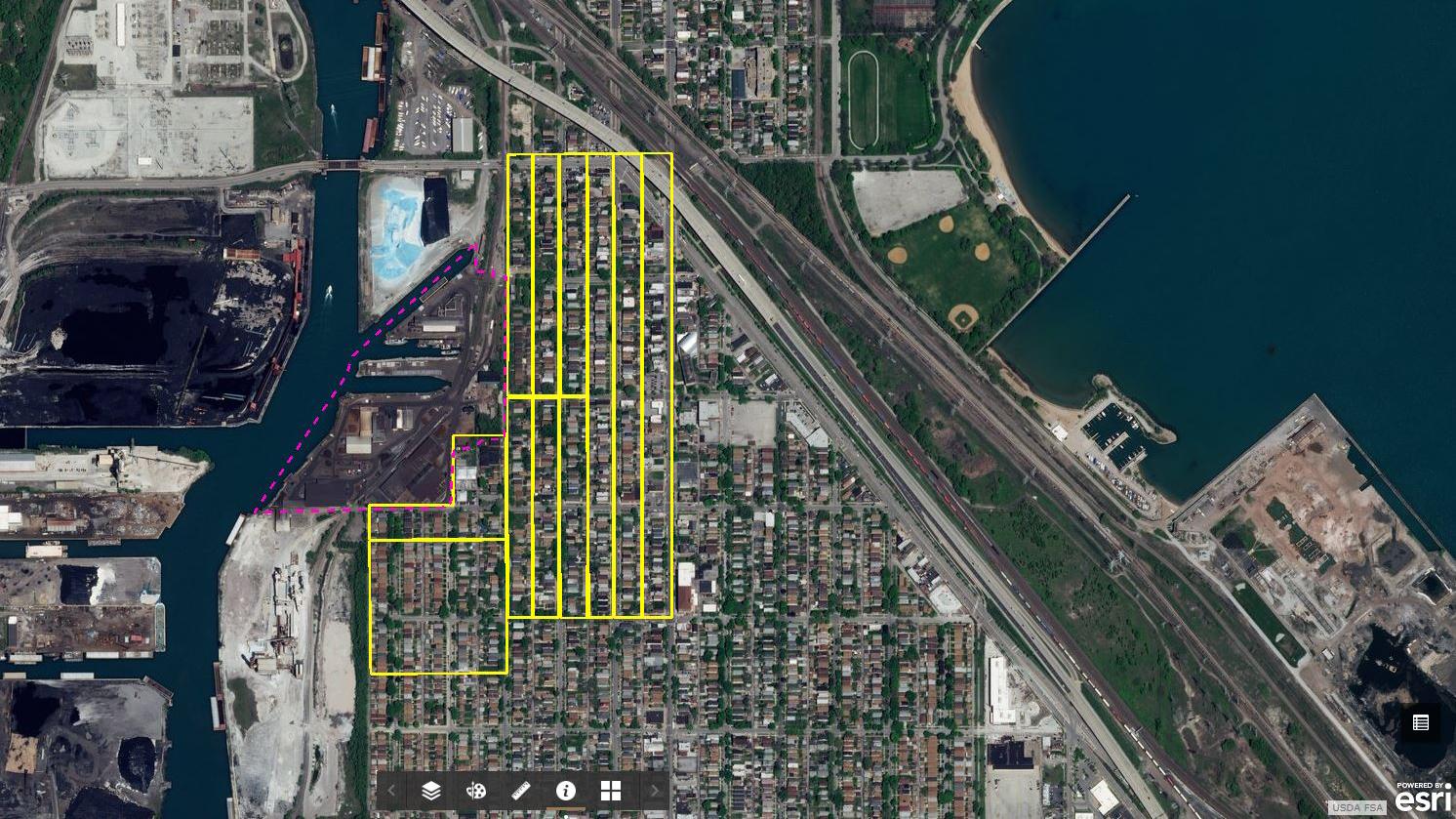 An interactive map shows results from soil sampling conducted near S.H. Bell. (U.S. Environmental Protection Agency) 