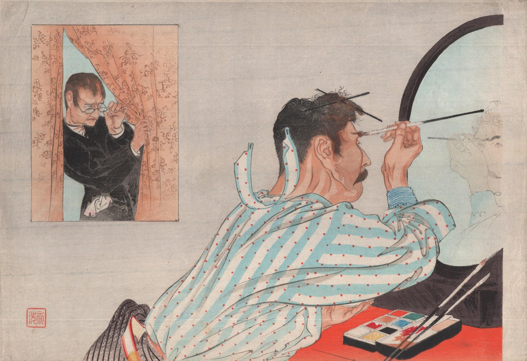 Tomioka Eisen, kuchi-e (frontispiece) with artist’s seal Shisen, c. 1906. (Tirey-van Lohuizen Collection)