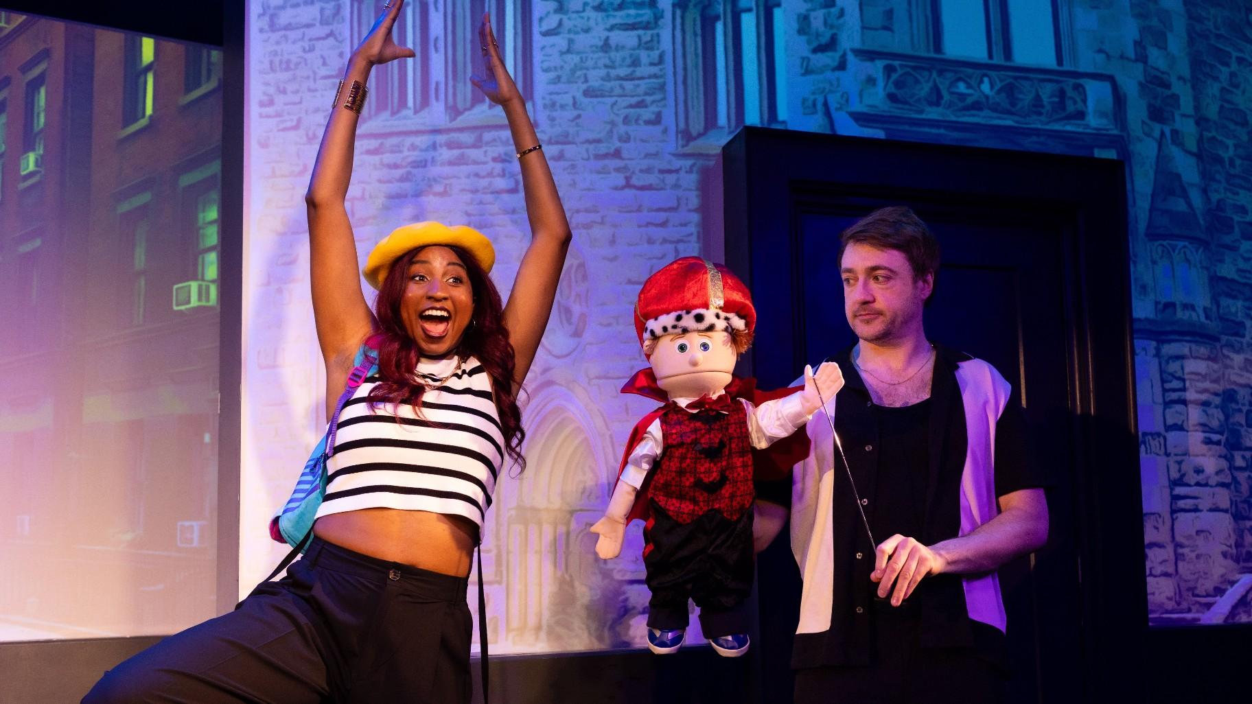 Adisa Williams, left, and Andy Bolduc in The Second City’s “The Devil is in the Detours”. (Timothy M. Schmidt, courtesy of The Second City)   