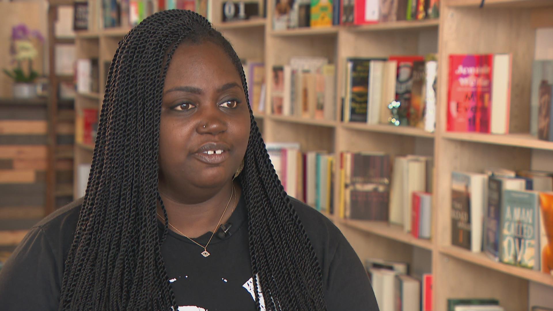 Danielle Mullen, owner of Semicolon Bookstore. (WTTW News)