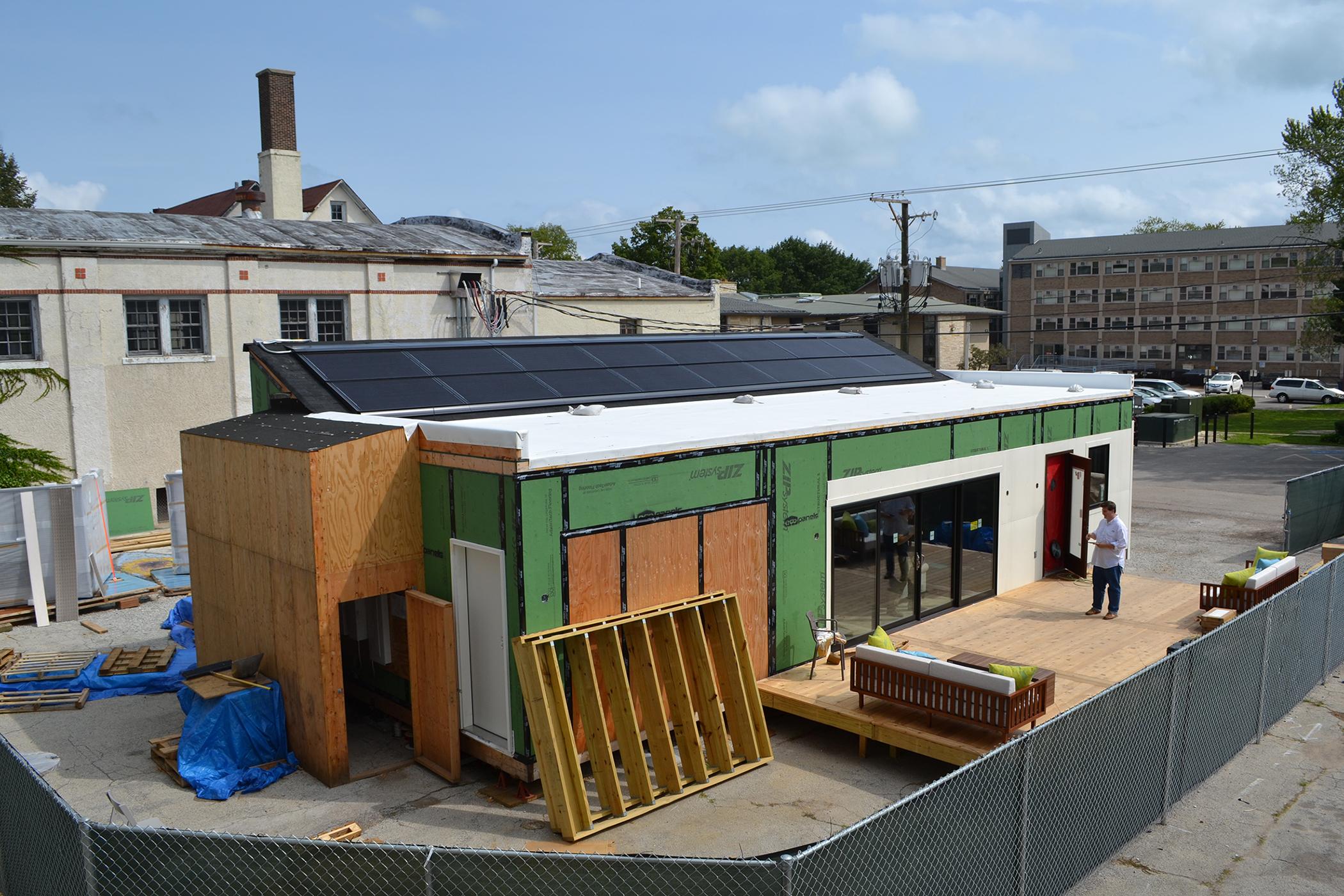 Built by a team of Northwestern University students, Enable is a 100-percent solar-powered home designed for a baby-boomer couple. (Alex Ruppenthal / Chicago Tonight)