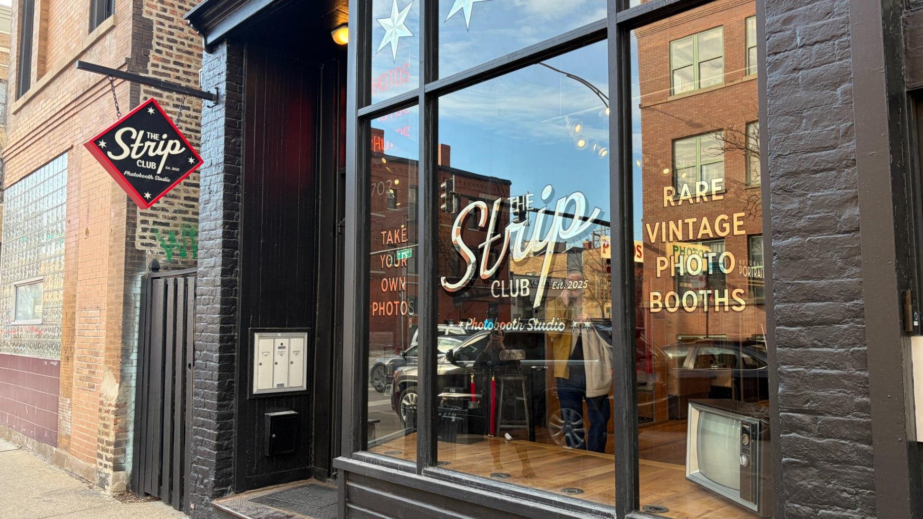The Strip Club Photobooth Studio is located at 1702 N. Damen Ave. in Bucktown. (Eunice Alpasan / WTTW News)