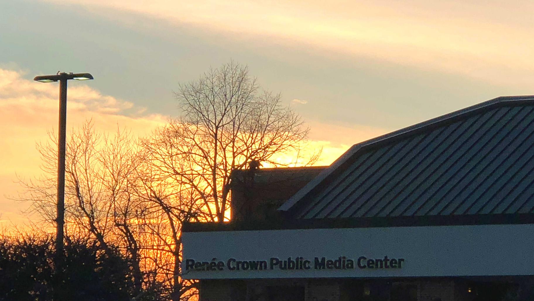 Colder temperatures on Thursday let the sun shine through, however briefly, as seen from the WTTW studio. (Patty Wetli / WTTW News)