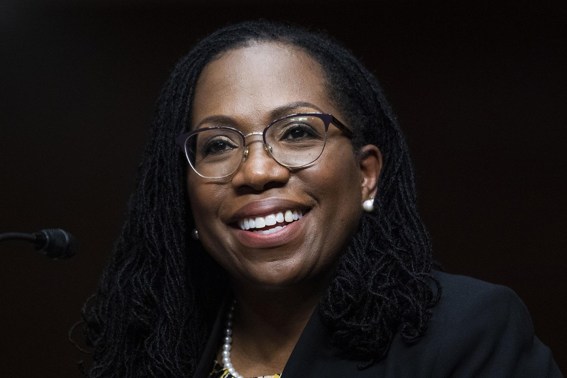 Ketanji Brown Jackson, nominated to be a U.S. Circuit Judge for the District of Columbia Circuit, testifies before a Senate Judiciary Committee hearing on pending judicial nominations on Capitol Hill in Washington on April 28, 2021. (Tom Williams / Pool via AP, File)