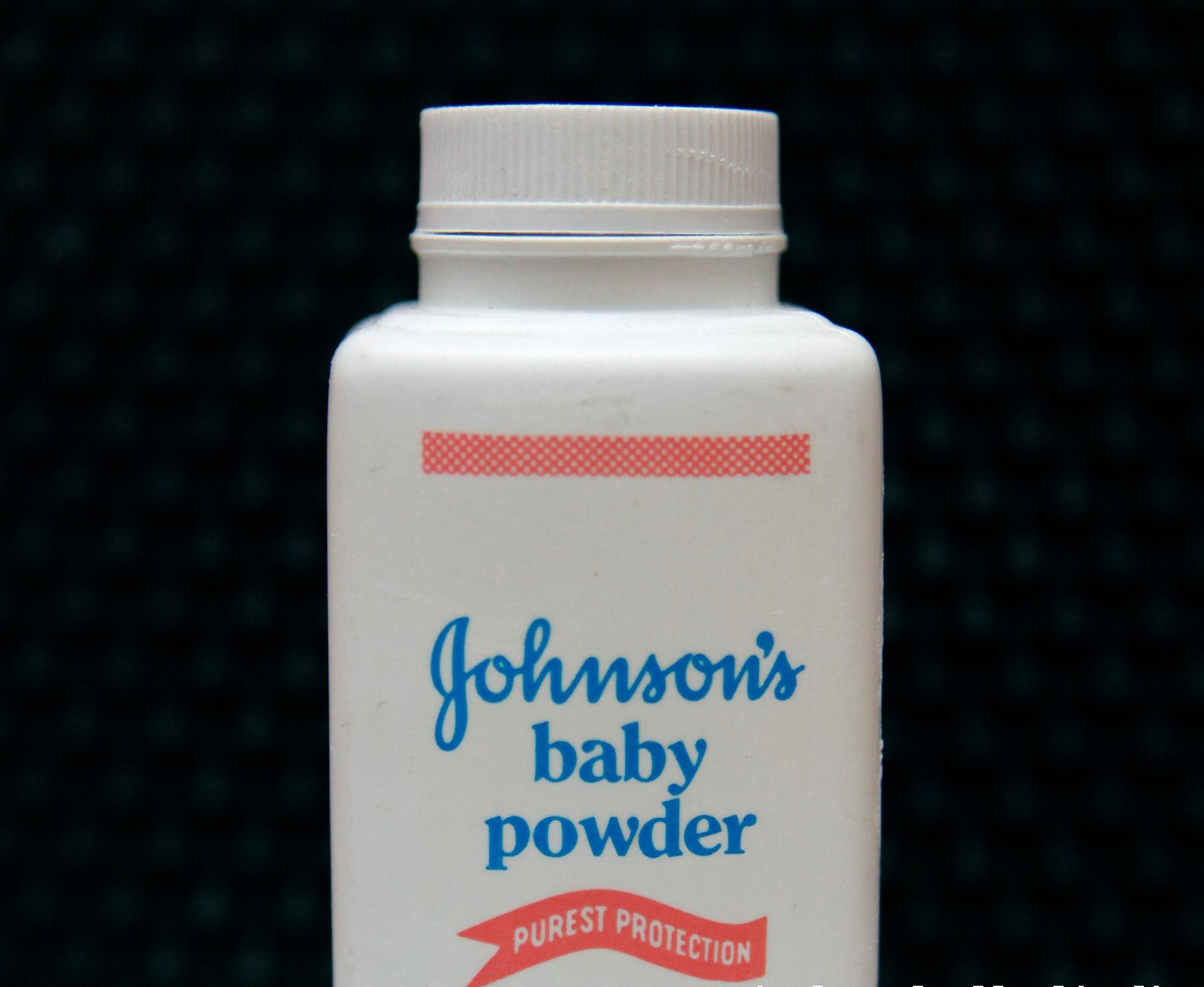 In this April 15, 2011, file photo, a bottle of Johnson’s baby powder is displayed. (AP Photo / Jeff Chiu, File)