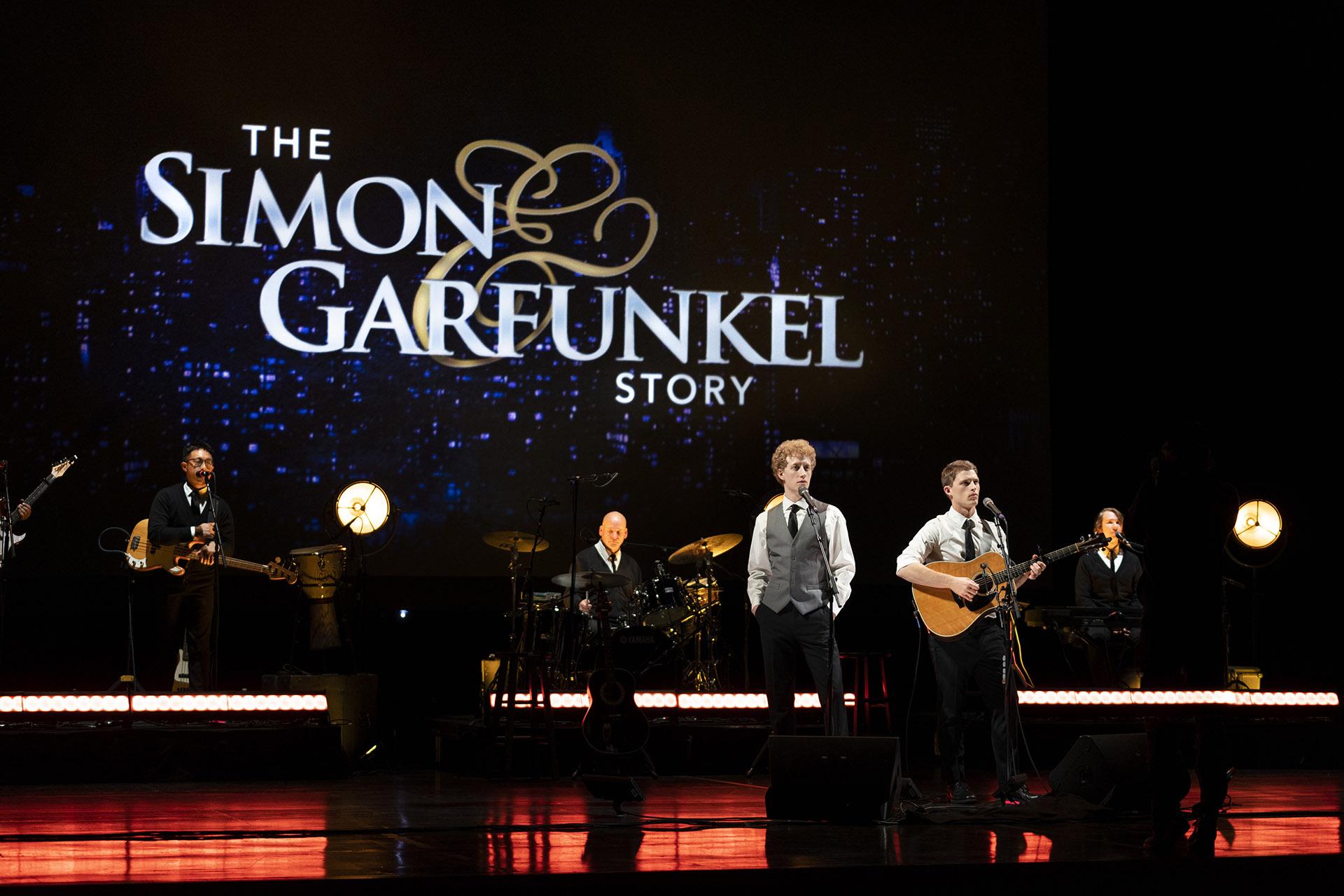 Ben Cooley (left) and Taylor Bloom perform in “The Simon & Garfunkel Story.” (Photo by Lane Peters)