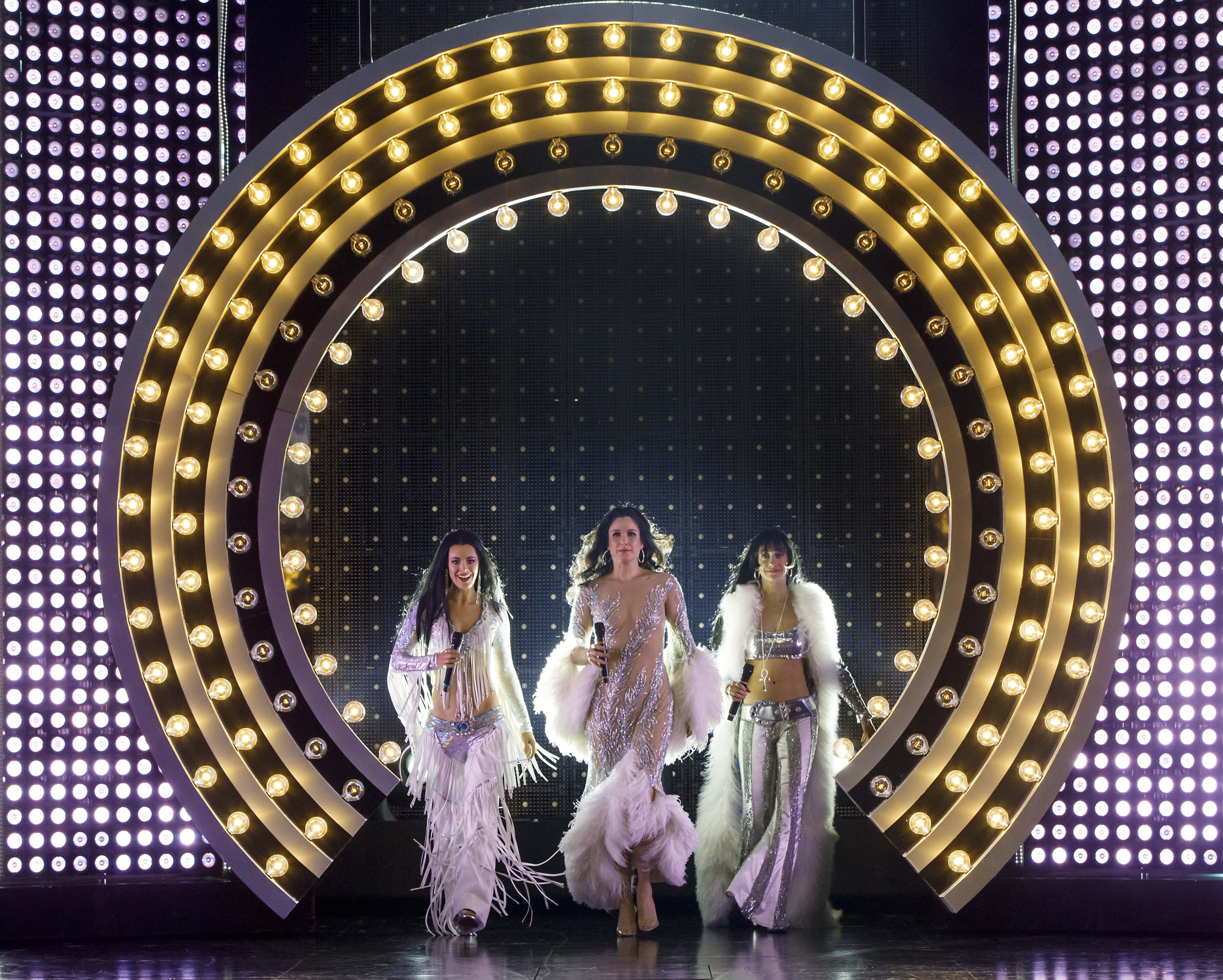 Teal Wicks, Stephanie J. Block and Micaela Diamond in “The Cher Show” at Broadway in Chicago's Oriental Theatre. (Photo by Joan Marcus)