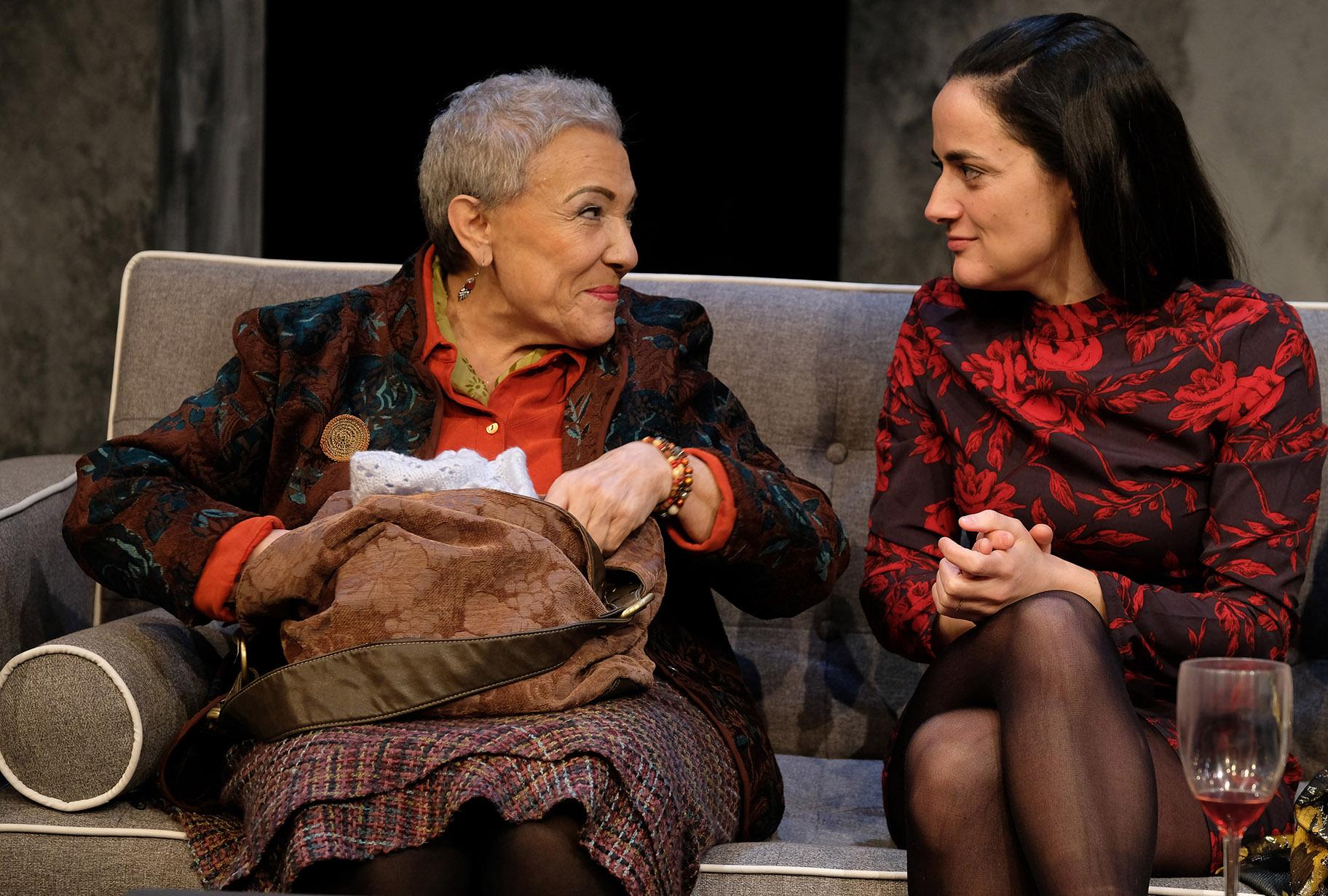 Alba Guerra, left and Cruz Gonzalez Cadel in Teatro Vista’s world premiere of Stephanie Allen Walker’s “The Abuelas.” (Photo credit: Joel Maisonet)