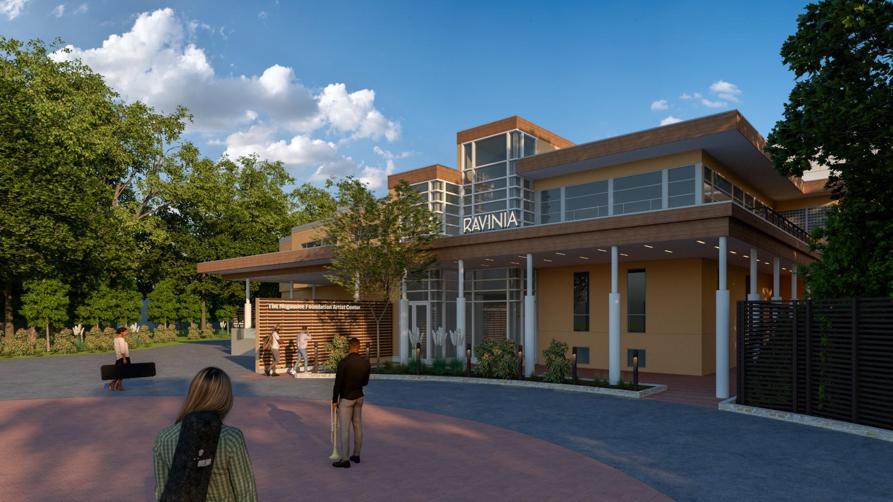 A rendering of a redesigned Negaunee Foundation Artist Center at Ravinia Festival. (Credit: Ravinia Festival) 
