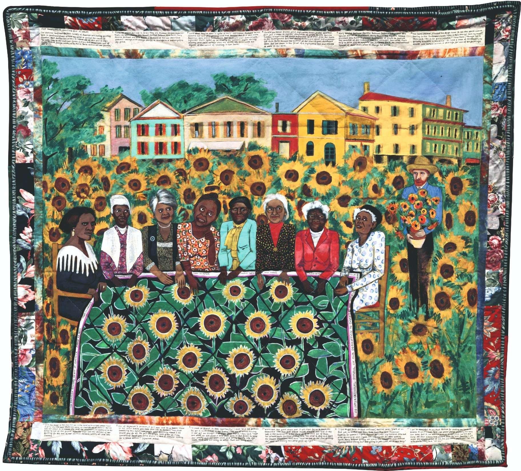 “The Sunflowers Quilting Bee at Arles” by Faith Ringgold, 1991.