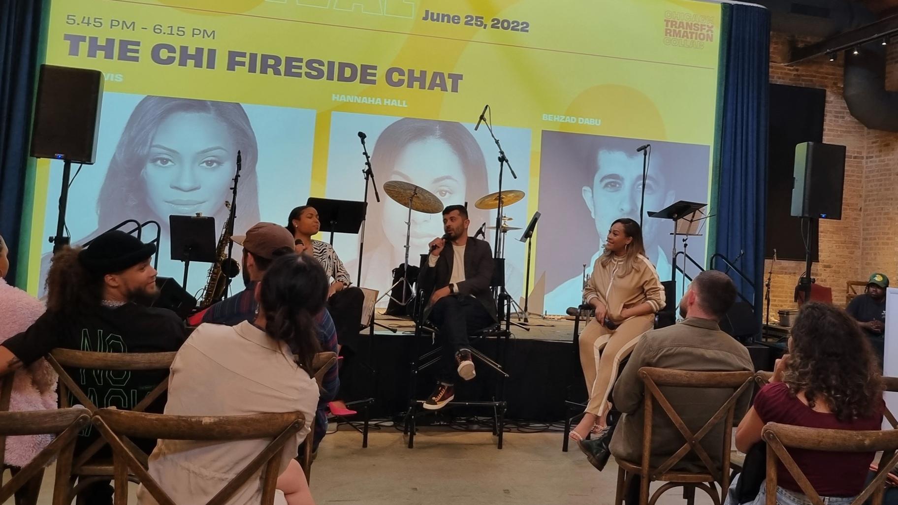 Cast members of the Showtive series “The Chi” speak about representation and the portrayal of Chicago at the Chicago Transformation Collab festival on June 25, 2022. (Yahya Salem / WTTW News)