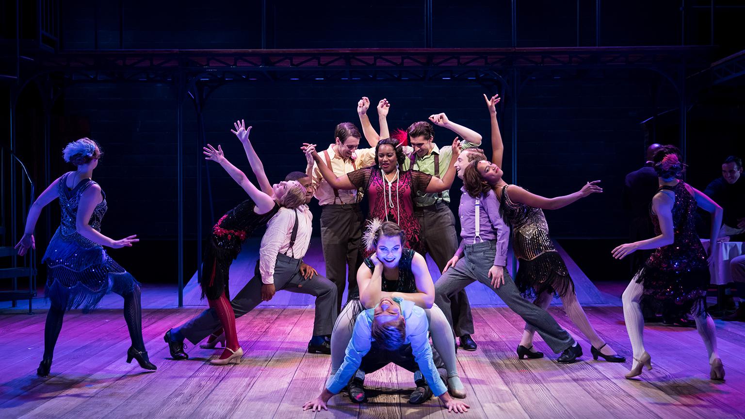 Thelma (Rashada Dawan) and ensemble dancing “The Shift.” (Credit: Justin Barbin)