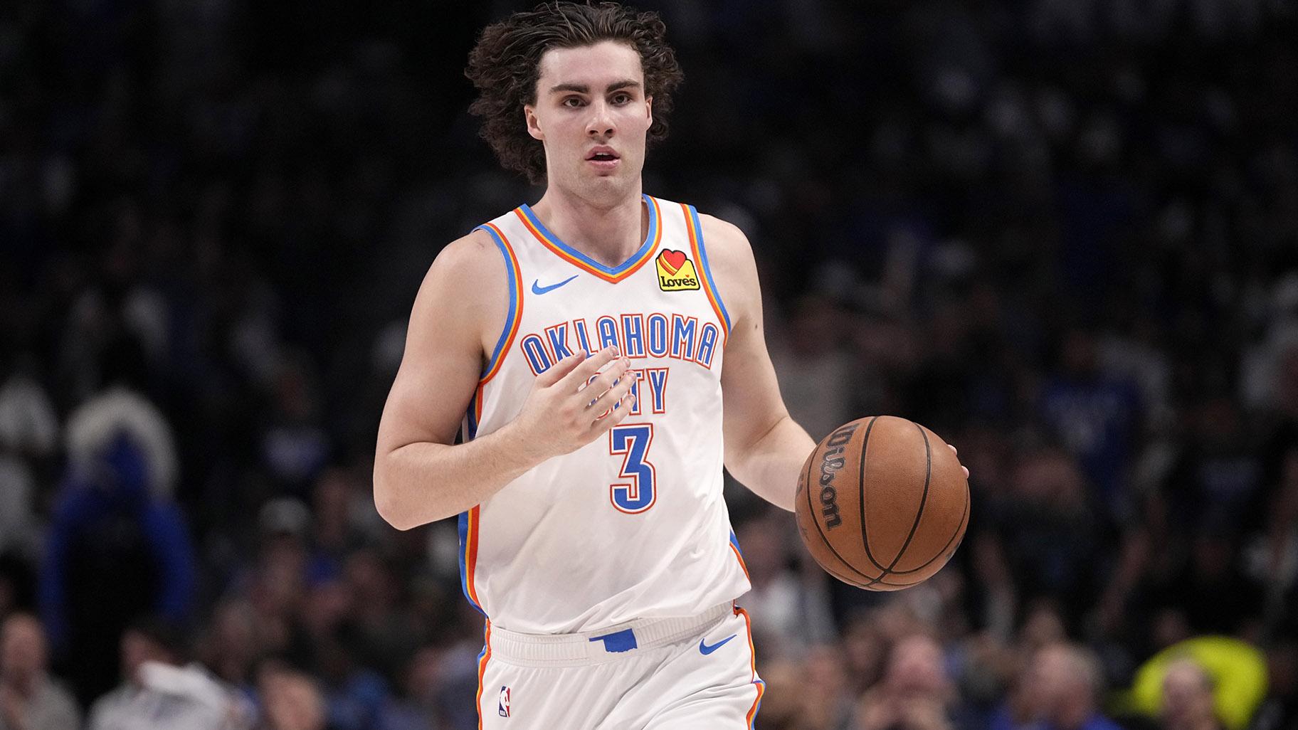 Oklahoma City Thunder’s Josh Giddey handles the ball in Game 6 of an NBA basketball second-round playoff series against the Dallas Mavericks, May 18, 2024, in Dallas. (AP Photo / Tony Gutierrez, file)