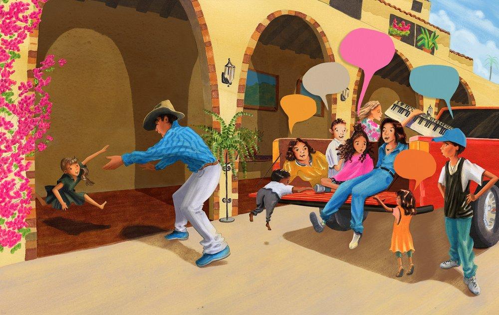 An image from “Tíos and Primos” by Jacqueline Alcántara. (Courtesy of Penguin Random House) An image from “Tíos and Primos” by Jacqueline Alcántara. (Courtesy of Penguin Random House)