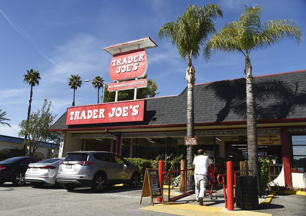 A Feb. 26, 2020 file photo shows the original Trader Joe’s grocery store in Pasadena, Calif. (AP Photo/Chris Pizzello, File)