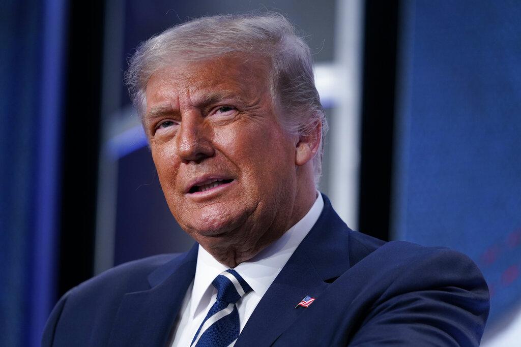 President Donald Trump speaks to the 2020 Council for National Policy Meeting, Friday, Aug. 21, 2020, in Arlington, Va. (AP Photo / Evan Vucci)