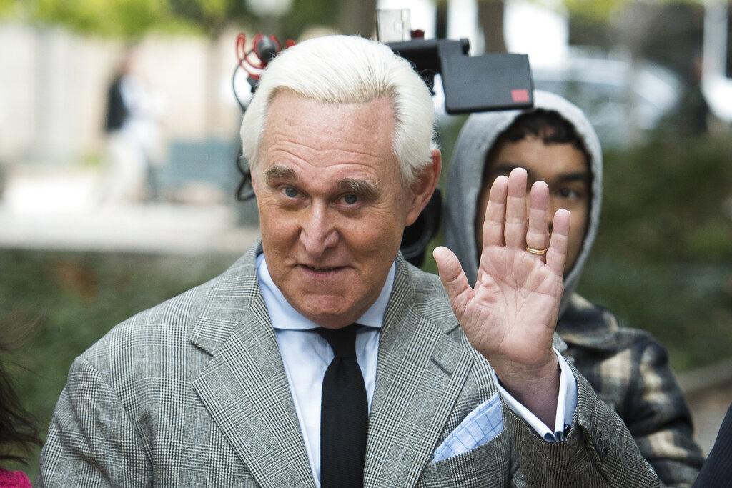 In this Nov. 7, 2019, file photo, Roger Stone arrives at federal court in Washington. (AP Photo / Cliff Owen, File)