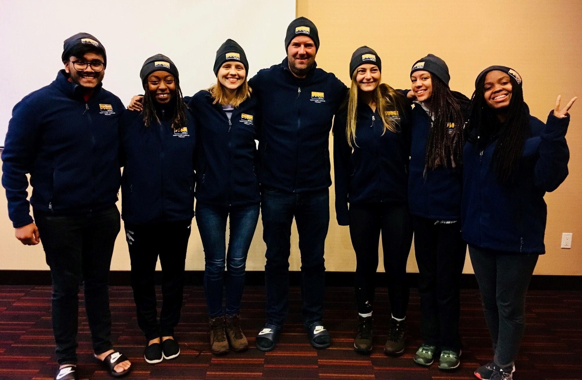 Participating in the Northwest Passage Project are UIC students, from left: Humair Raziuddin, Theressa Ewa, Stephanie Kadej, Anthony Bellagamba, Miriam Hoffmann and Francis Crable. (Miquel Gonzalez-Meler / UIC)