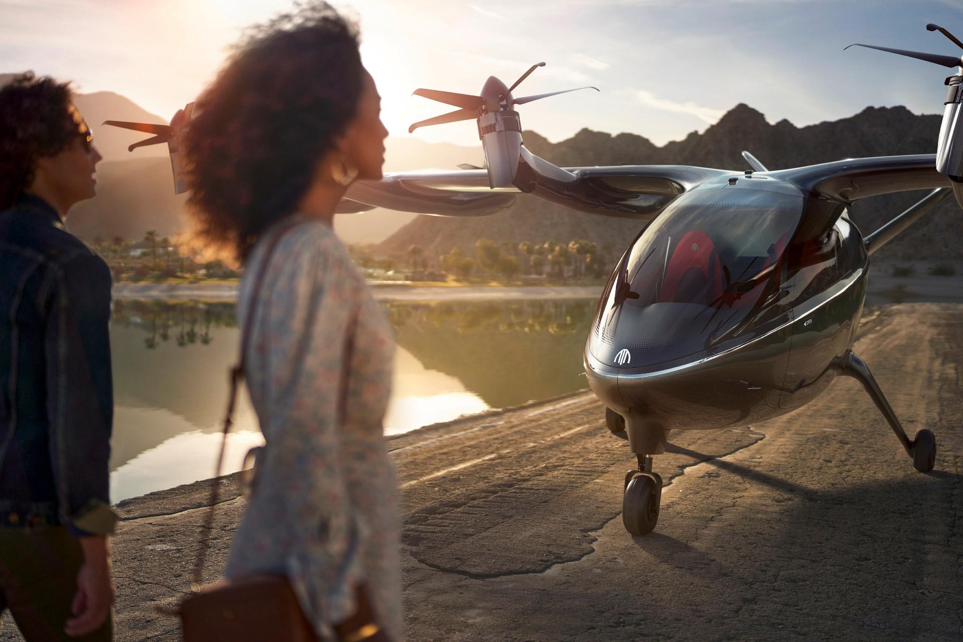 This photo provided by Archer shows the company’s eVTOL aircraft. On Wednesday, Feb. 10, 2021, United Airlines announced it will buy up to 200 small electric air taxis to help customers in urban areas get to the airport. (Jeff Ludes / Archer via AP)