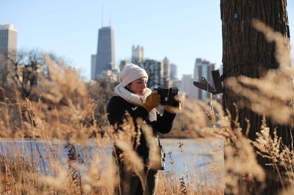 Lincoln Park Zoo's Urban Wildlife Institute uses cameras and acoustic monitoring equipment to study wildlife in Chicago and other urban settings. (Courtesy Lincoln Park Zoo)