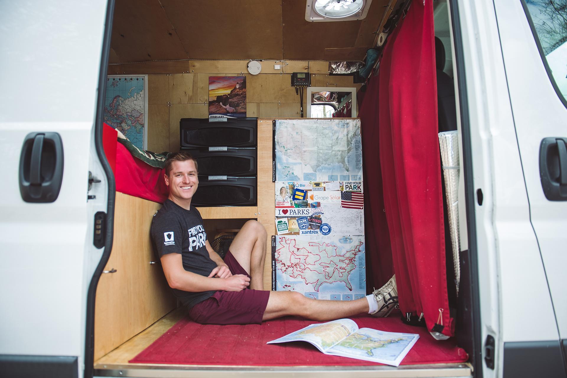 For the past three years, Mikah Meyer lived out of a van as he drove across country visiting all 419 national park sites. (Courtesy of Mikah Meyer)