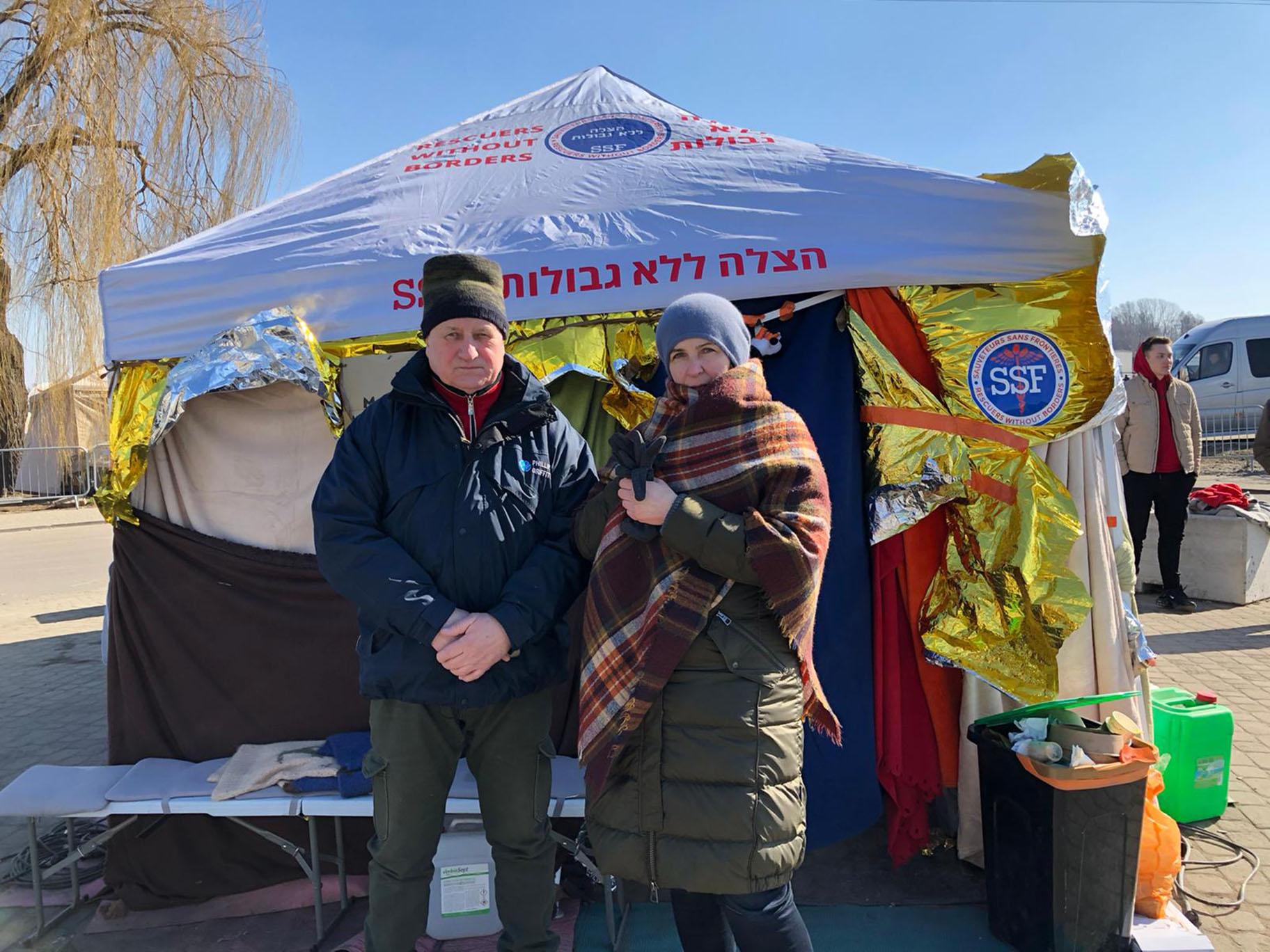 Ukrainians Viktor and Tatiana fled the country after Russian forces destroyed their home. (Courtesy Avery Hart & David Shapiro)