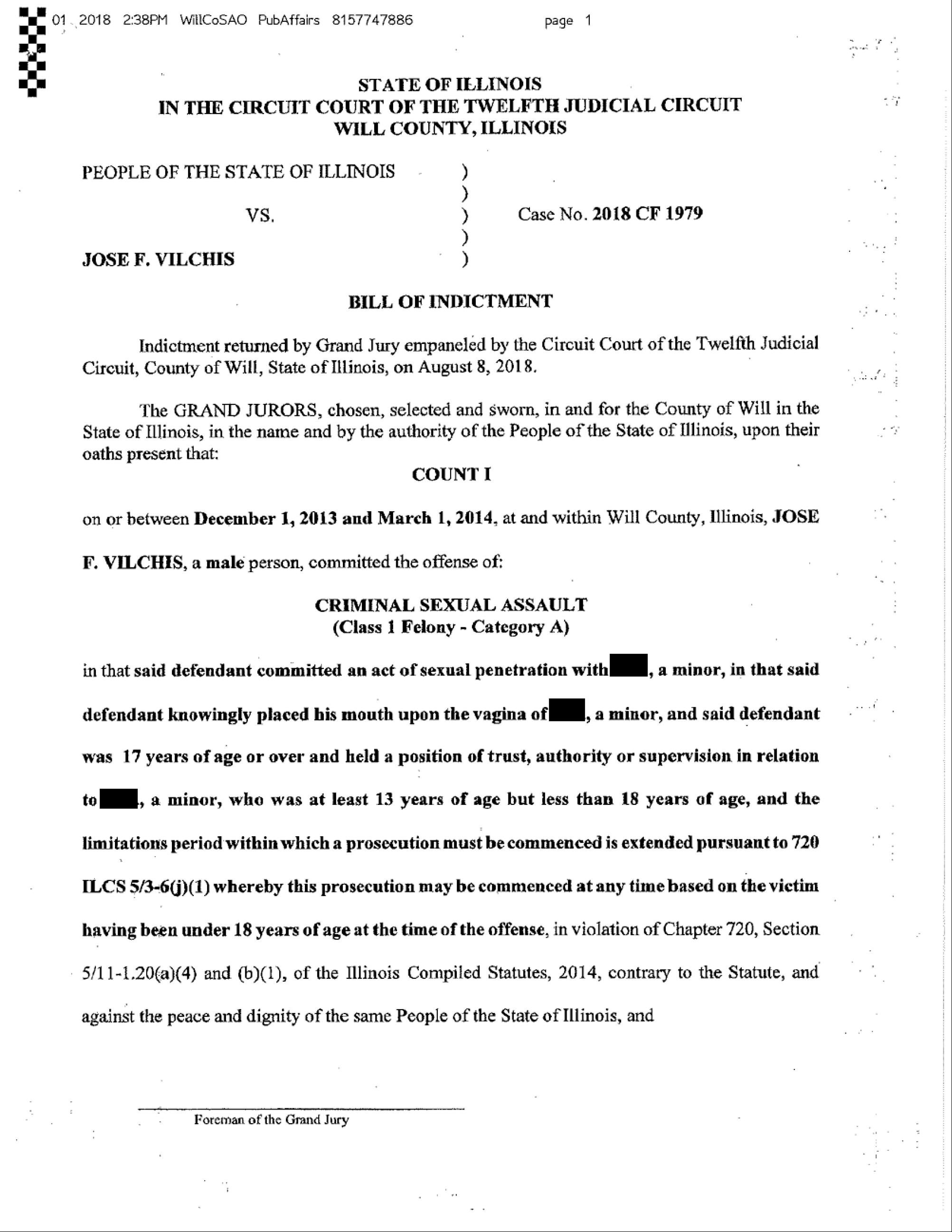 Document: Read the indictment against Jose Vilchis