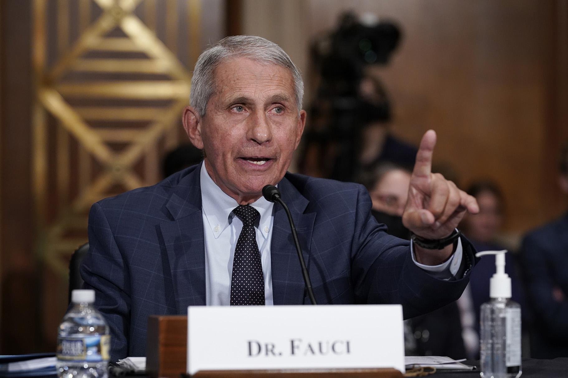 Top infectious disease expert Dr. Anthony Fauci responds to accusations by Sen. Rand Paul, R-Ky., as he testifies before the Senate Health, Education, Labor, and Pensions Committee, on Capitol Hill in Washington, Tuesday, July 20, 2021. (AP Photo / J. Scott Applewhite, Pool)