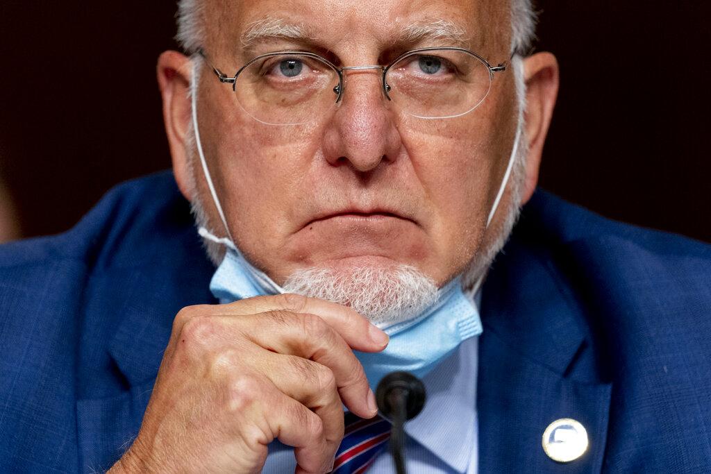 In this Wednesday, Sept. 16, 2020 file photo, the Centers for Disease Control and Prevention Director Dr. Robert Redfield pauses while speaking at a Senate Appropriations subcommittee hearing on a “Review of Coronavirus Response Efforts” on Capitol Hill in Washington. (AP Photo / Andrew Harnik, Pool)