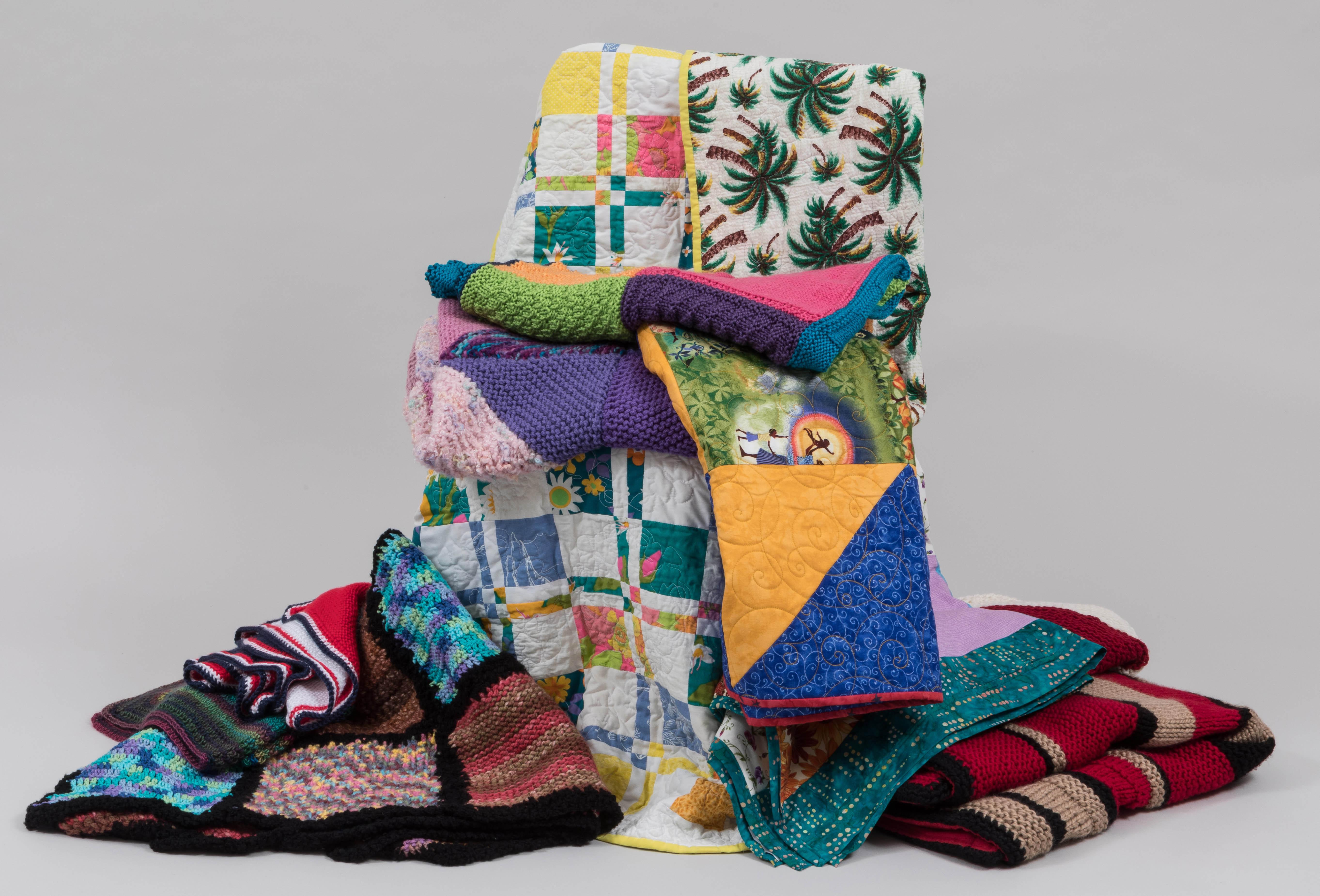 The Welcome Blanket project hopes to collect more than 3,000 handmade blankets by Nov. 4 to put on display at the Smart Museum of Art before they are given as gifts to new immigrants.  (Courtesy of the Smart Museum of Art at the University of Chicago)