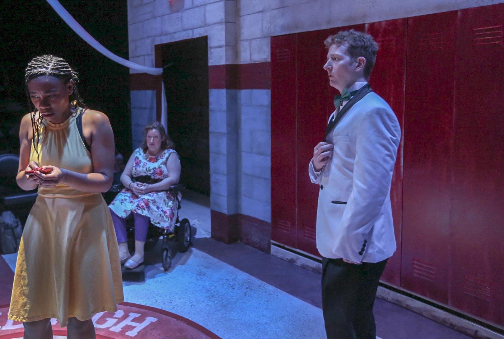 Courtney Rikki Green, left, Tamara Rozofsky, center, and MacGregor Arney in “Teenage Dick,” at Theater Wit. (Photo credit: Charles Osgood)