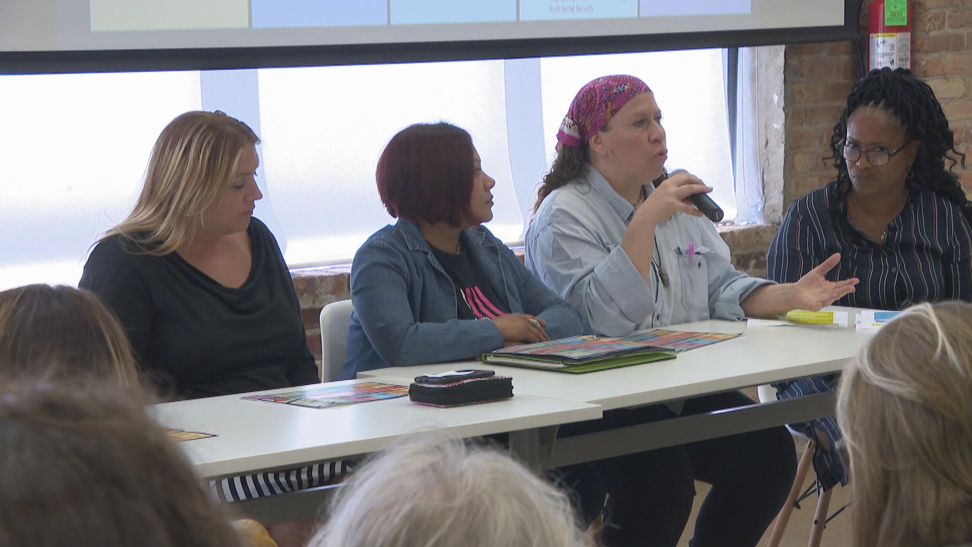 Members of a task force on Wednesday, July 18, 2018, announce a new initiative to reduce the number of women in Illinois prisons.