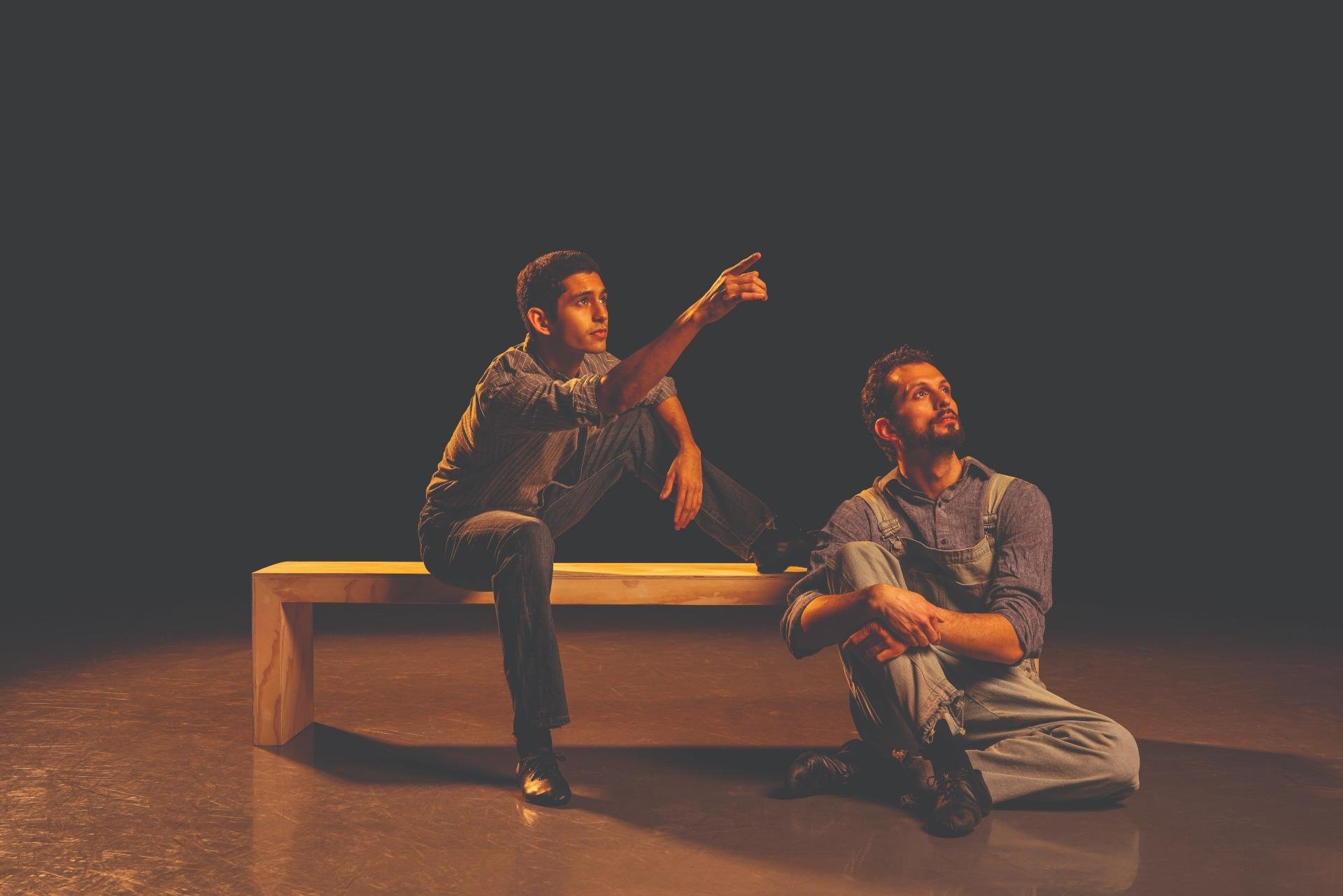 Xavier Nuñez and Dylan Gutierrez in “Of Mice and Men.” (Photo by Todd Rosenberg)