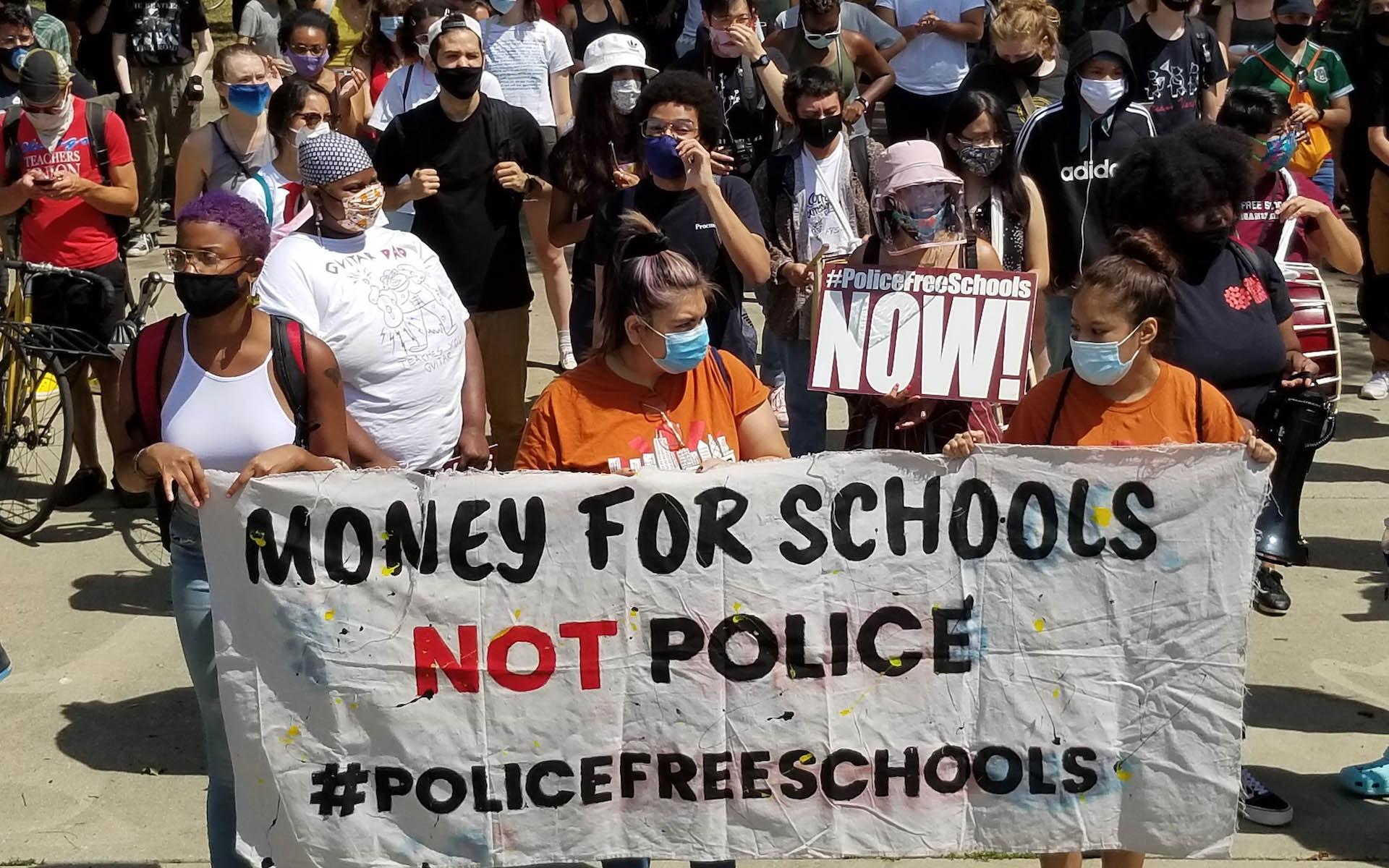 Youth activists organized a peaceful march to Mayor Lori Lightfoot’s home on Aug. 13, 2020 to demand the removal of resource officers from Chicago Public Schools. (Matt Masterson / WTTW News)