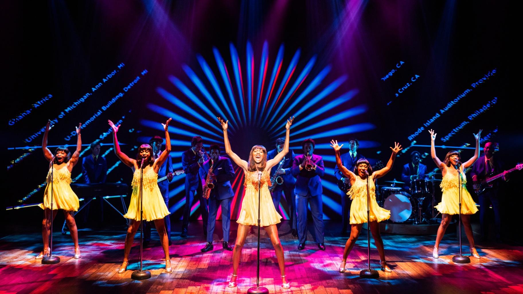 Zurin Villanueva performing “Higher” as Tina Turner and the cast of the North American touring production of “Tina: The Tina Turner Musical.” (Evan Zimmerman / MurphyMade)