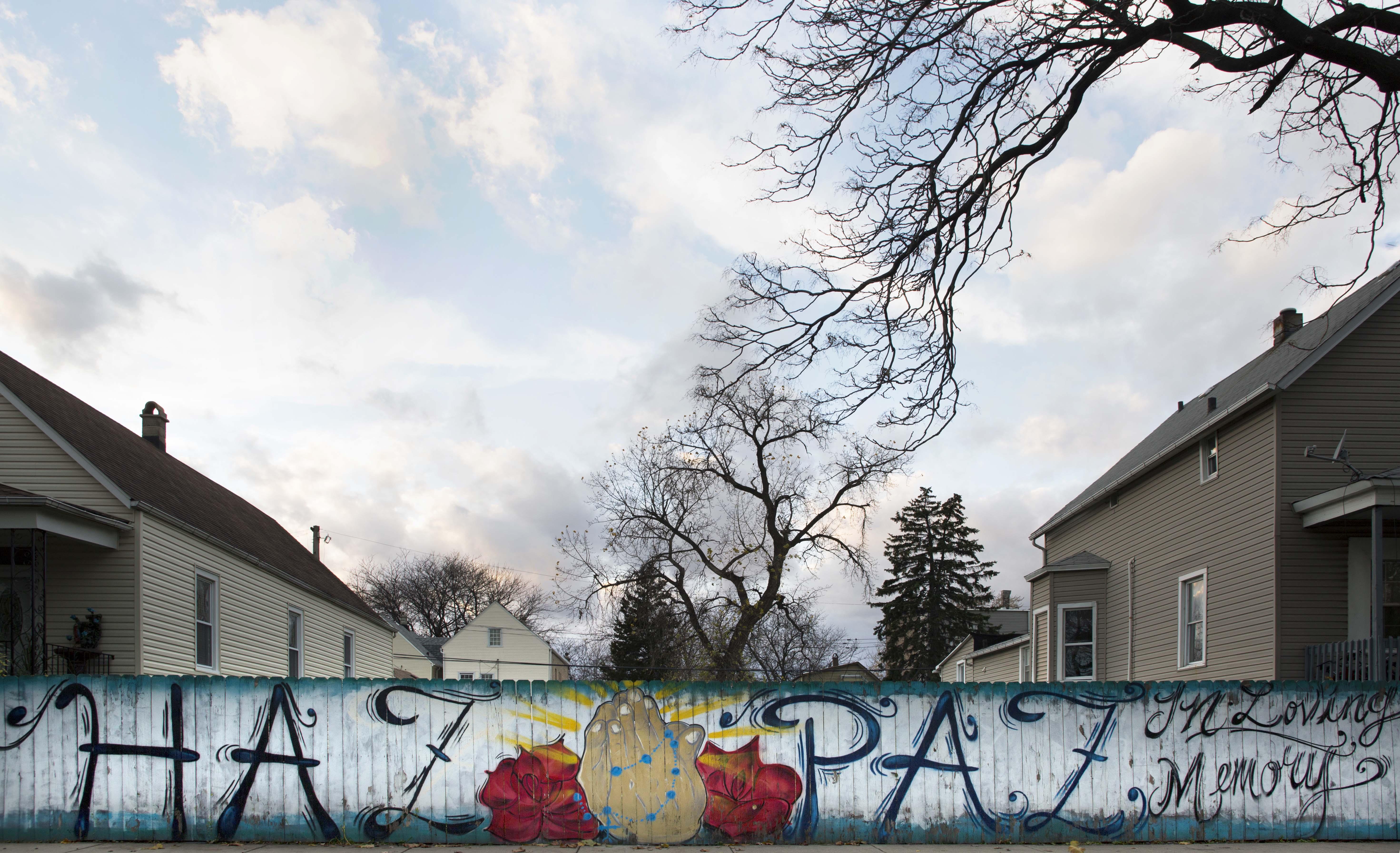 A mural memorial in South Lawndale is featured in the exhibition "Not Forgotten: Chicago Street Memorials." (Courtesy of Thomas Ferrella)