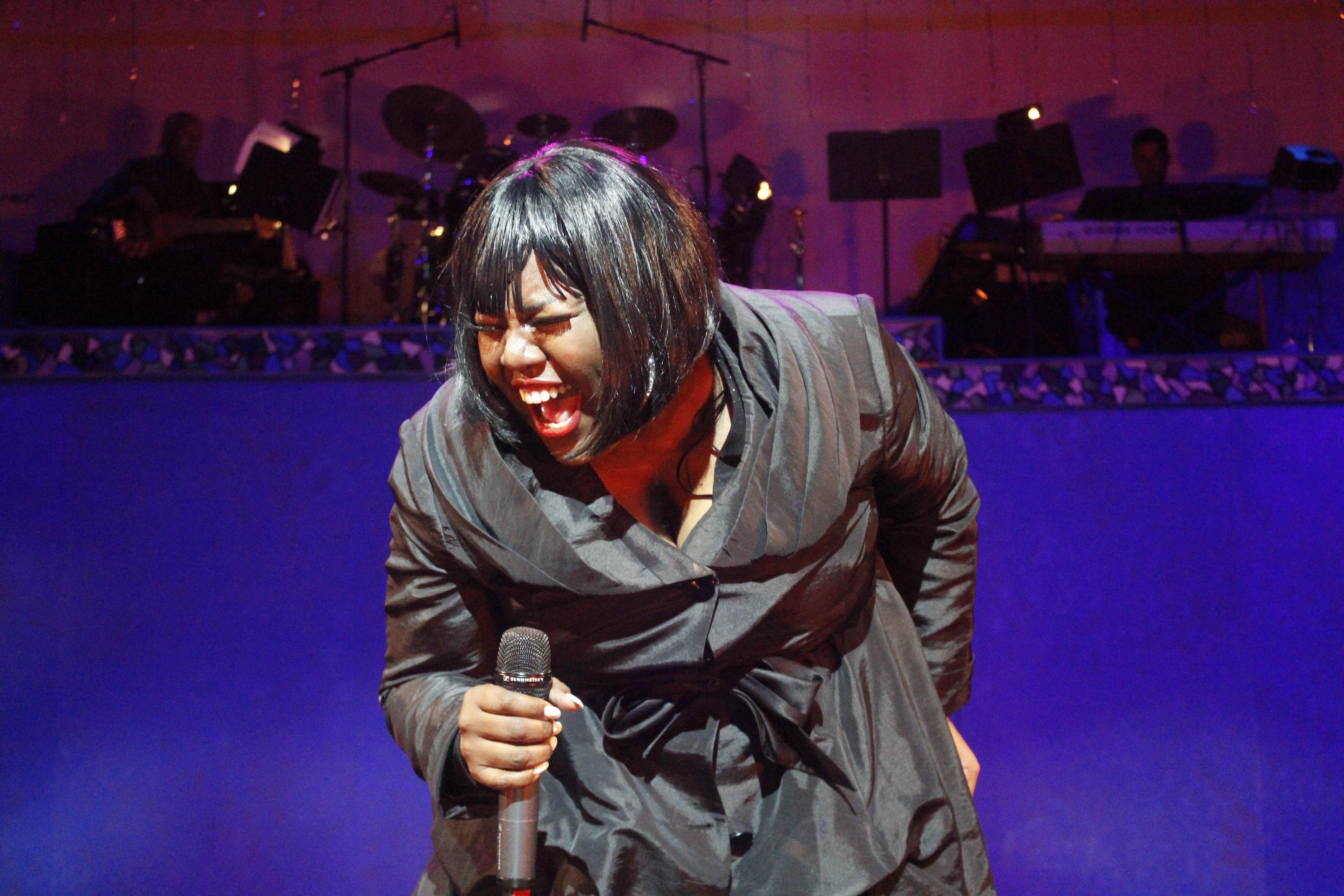 Dawn Bless in “A New Attitude: In Tribute to Patti LaBelle” at Black Ensemble Theater. (Photo credit: Alan  Davis)