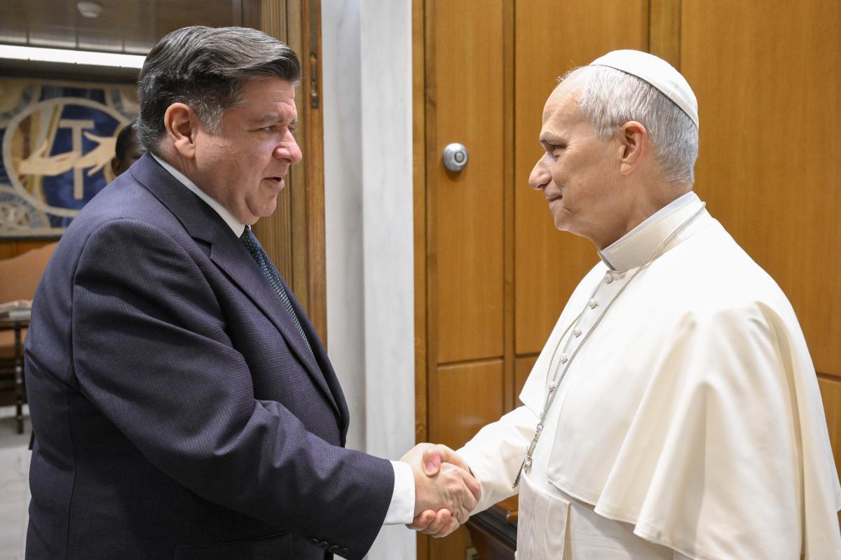 Gov. JB Pritzker meets with Pope Leo XIV. (Photo courtesy of the Vatican)
