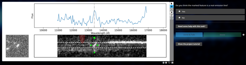 Citizen scientists can help researchers disocver new distant galaxies by analyzing data of light wavelengths captured via a telescope. (Zooniverse.org)