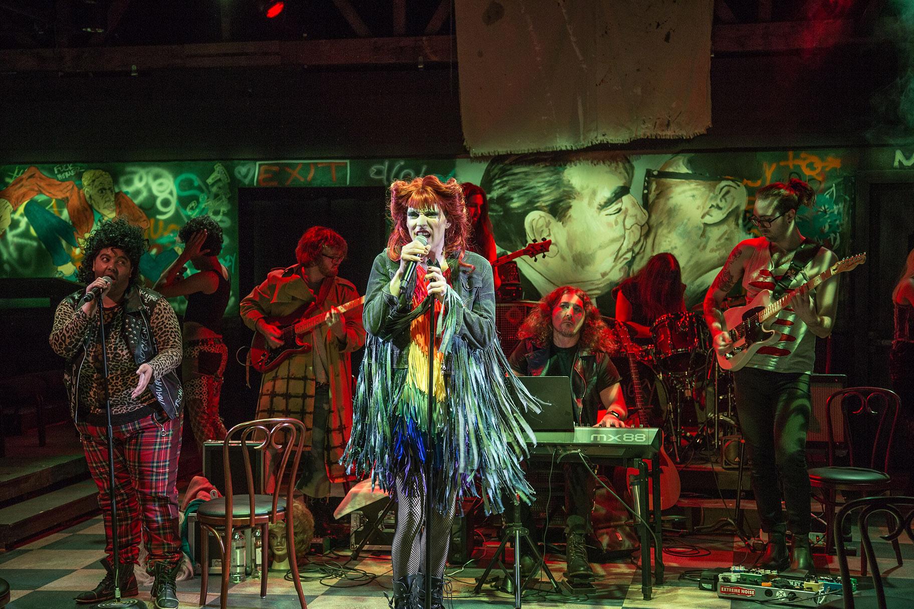 Front, from left: Brittney Brown, Will Lidke. Background, from left: Jacob Gilchrist, Perry Cowdery, Joseph Drzemiecki, Jeremy Ramey, Carlos Mendoza and Jakob Smith. (Photo by Austin D. Oie Photography)