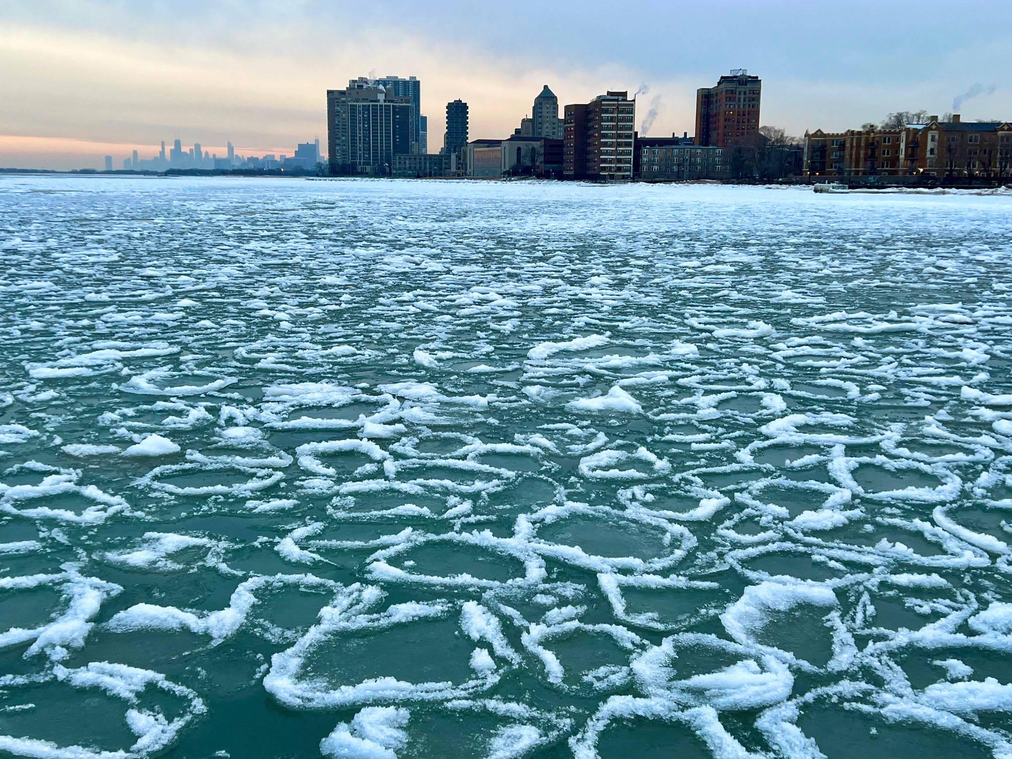 Ice formations in Lake Michigan in Chicago taken by Sharan Banagiri. He told CNN these photos were taken at Loyola Beach at Rogers Park, which is about 10 miles north of downtown Chicago. (Credit: Sharan Banagiri)