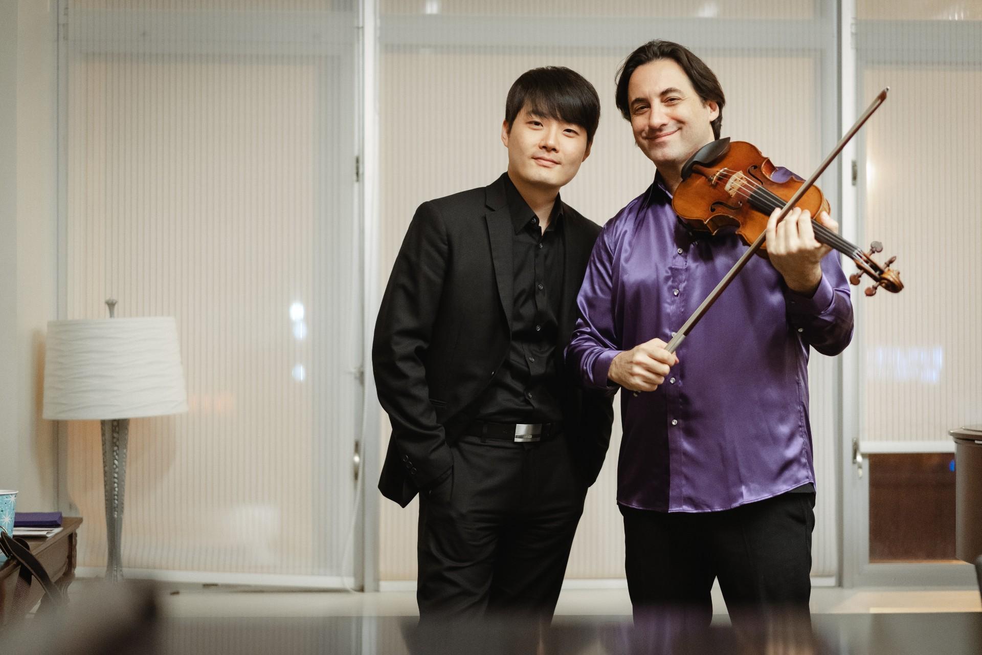 Pianist Jun Cho (left) and violinist Philippe Quint. (Courtesy of Philippe Quint and PianoForte)