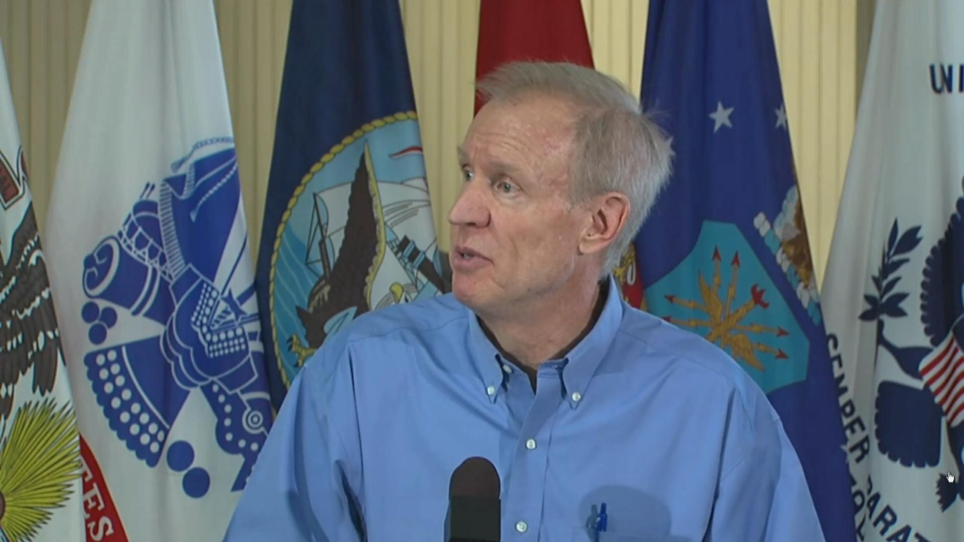 Gov. Bruce Rauner speaks about his four-point plan Wednesday. (Chicago Tonight)