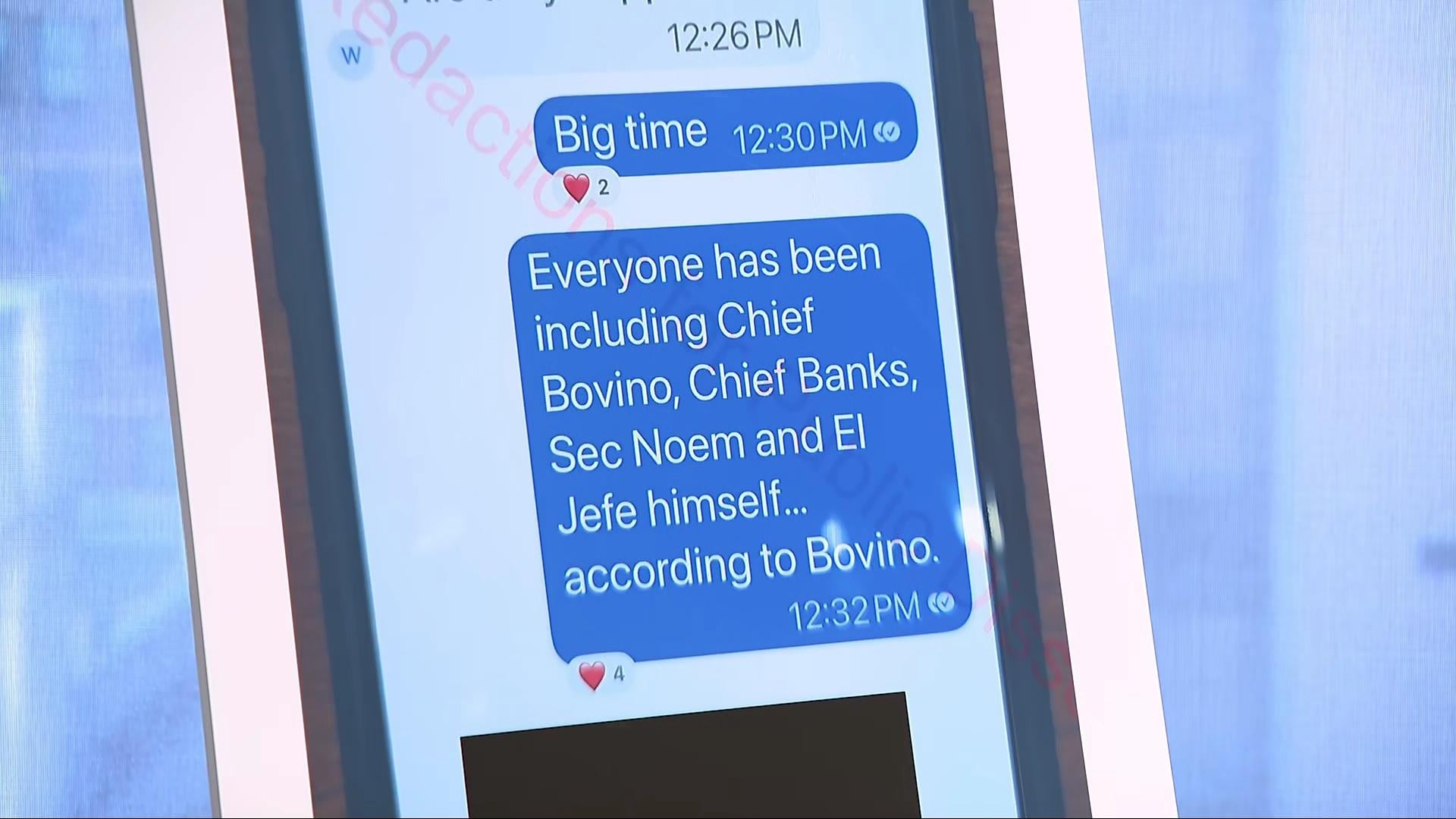Text messages sent by and to Border Patrol Agent Charles Exum showing the support he received after shooting Marimar Martinez. (WTTW News)