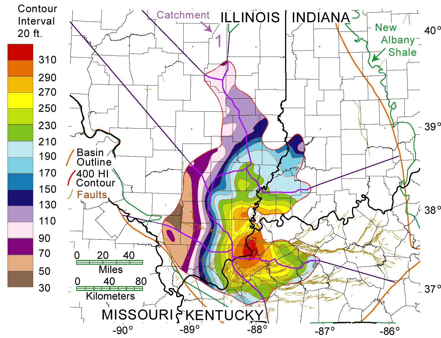 Woolsey's well in White County sits atop the New Albany Shale, which is thought to contain oil reserves but is also known to have high levels of radioactivity and seismic activity. (U.S. Geological Survey)