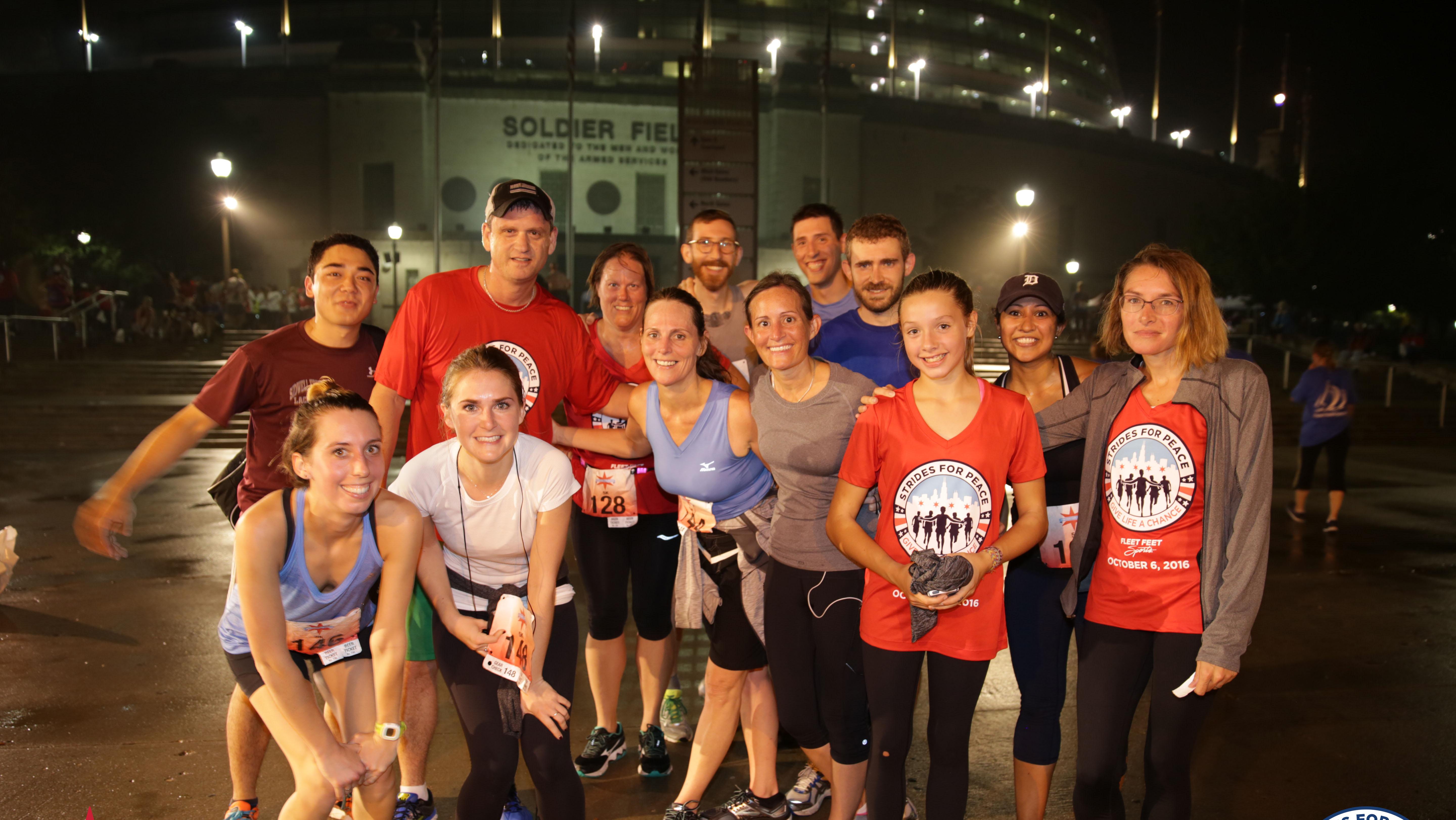 A group poses after completing the Race Against Gun Violence. (Courtesy of Mary Stone Saunders)